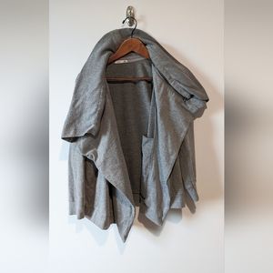 Dex Grey Asymmetric Open Front Sweater